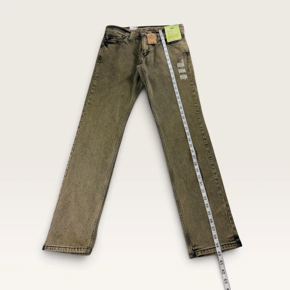 Levi's Jeans 511 Slim Mens 30x32 Olive Brown Acid Wash Flex Stretch NEW